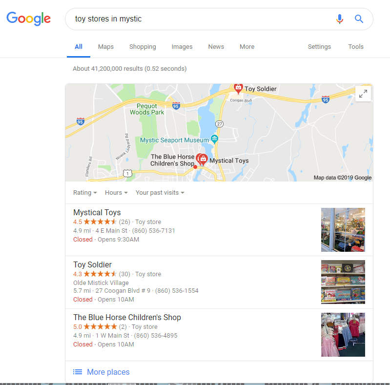 Top of the page results.